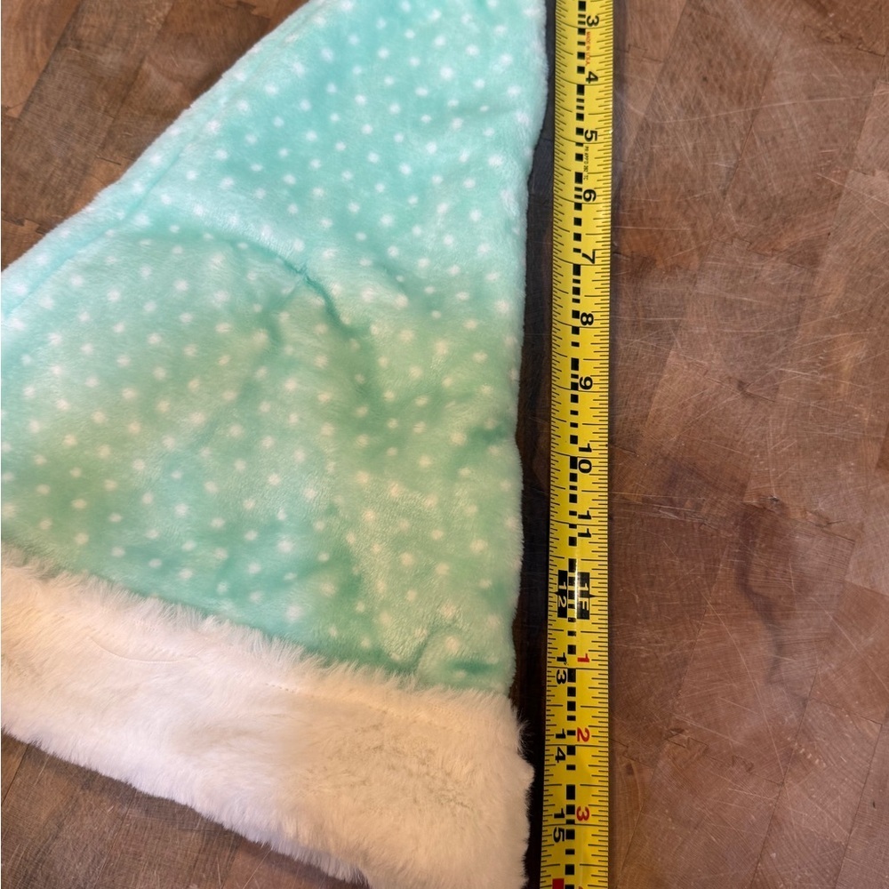 Martha on the Mantle Mint Green Christmas Santa Hat with White Trim Brand New - Picture 7 of 8